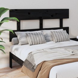 VidaXL Wezgłowie łóżka, czarne, 124x3x81 cm, lite drewno sosnowe