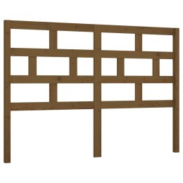 VidaXL Wezgłowie łóżka, brązowe, 141x4x100 cm, lite drewno sosnowe