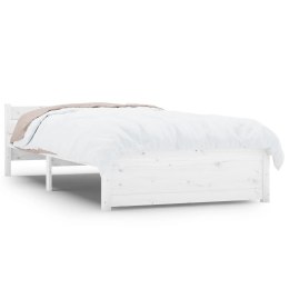 VidaXL Rama łóżka, biała, lite drewno, 90 x 200 cm
