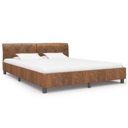 VidaXL Rama łóżka, brązowa, sztuczna skóra zamszowa, 160 x 200 cm