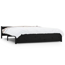 VidaXL Rama łóżka, czarna, lite drewno, 160 x 200 cm