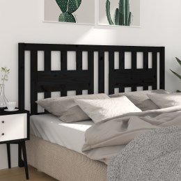 VidaXL Wezgłowie łóżka, czarne, 206x4x100 cm, lite drewno sosnowe