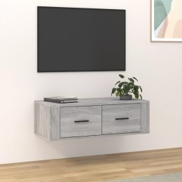 VidaXL Wisząca szafka pod TV, szary dąb sonoma, 80x36x25 cm