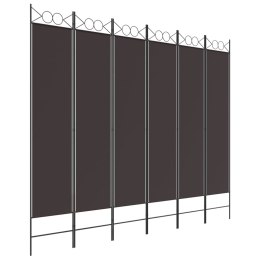 VidaXL Parawan 6-panelowy, brązowy, 240x200 cm, tkanina