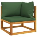 VidaXL 10-cz. zestaw wypoczynkowy do ogrodu, zielone poduszki, drewno