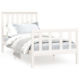 VidaXL Rama łóżka z wezgłowiem, biała, 100x200 cm, lite drewno sosnowe
