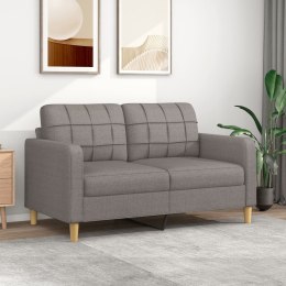 VidaXL Sofa 2-osobowa, kolor taupe, 140 cm, tapicerowana tkaniną